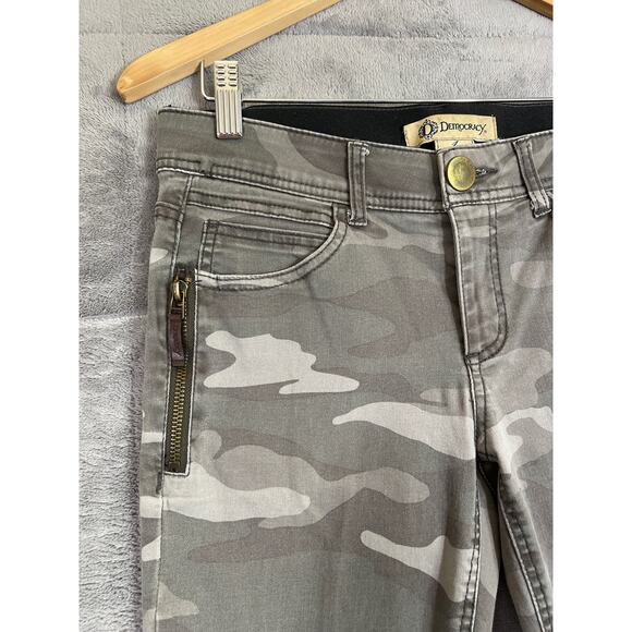Democracy Jeans Women 4 Camo Skinny Stretch Denim Zippers Ab Solution - Picture 2 of 9